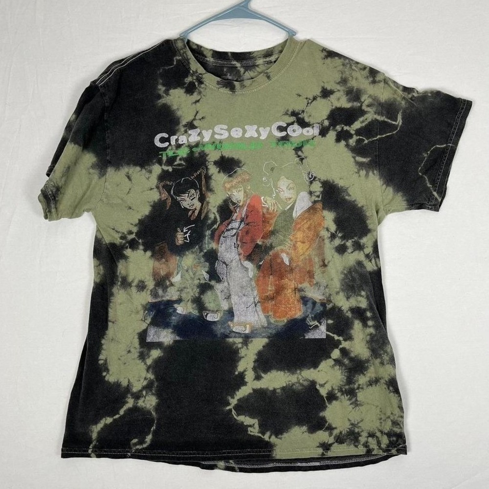 TLC T-Shirt Mens L CrazySexyCool World Tour Green Black Tie Dye